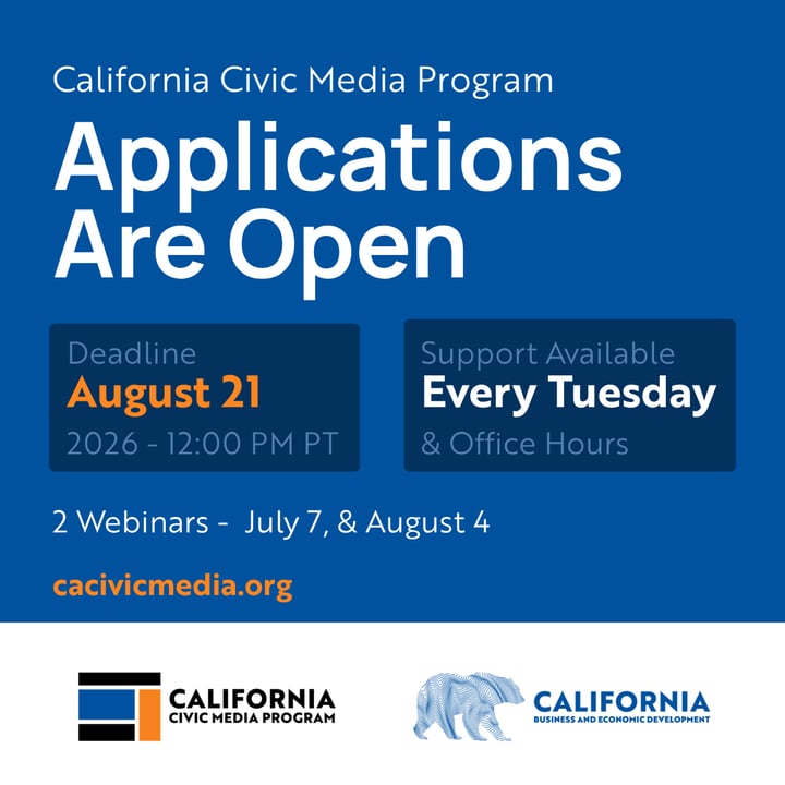 California Civic Media Program Application Launch